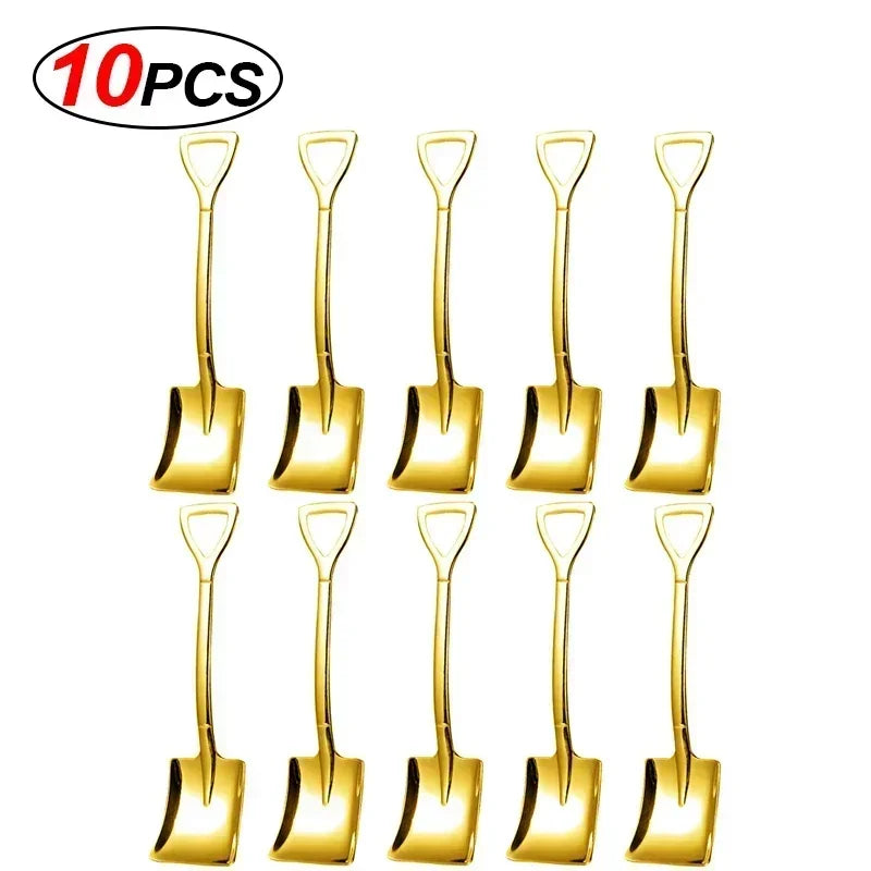 Stainless Steel Dessert Spoon Set | Shaped Spade Scoop for Ice Cream and Fruit lifestyle view