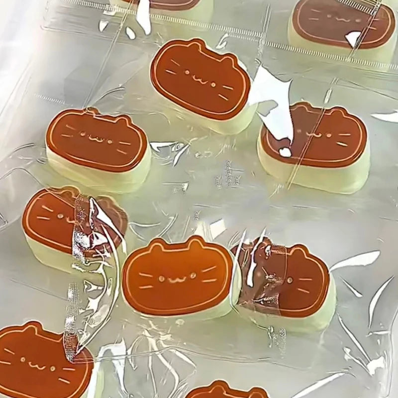 Sticky TPR Cute Cat Cheese Bread Pressure Relief Soft Squishy Fingertip Toy Relieving lifestyle view