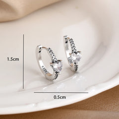 2026 New 925 Silver Butterfly Shining Zircon Heart shaped Earrings Suitable for Europ alternate view