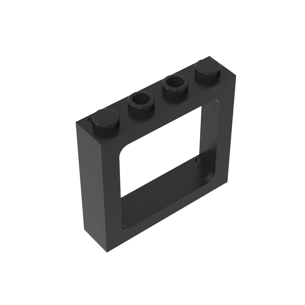 Gobricks Window 1 x 4 x 3 Train with Shutter Holes and Solid Studs on Ends | Compat additional angle