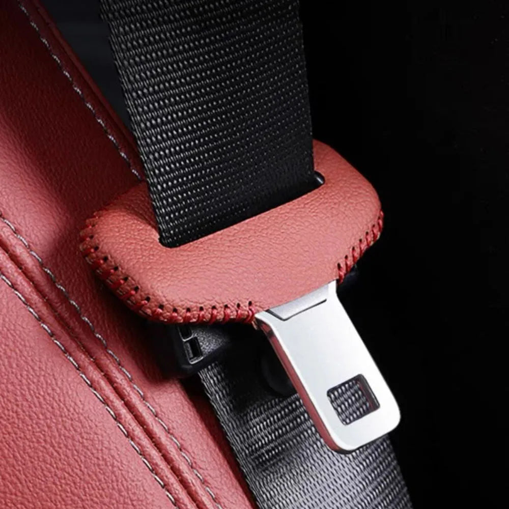 Seat Belt Buckle Cover Protector PU Leather 1 Pack additional angle