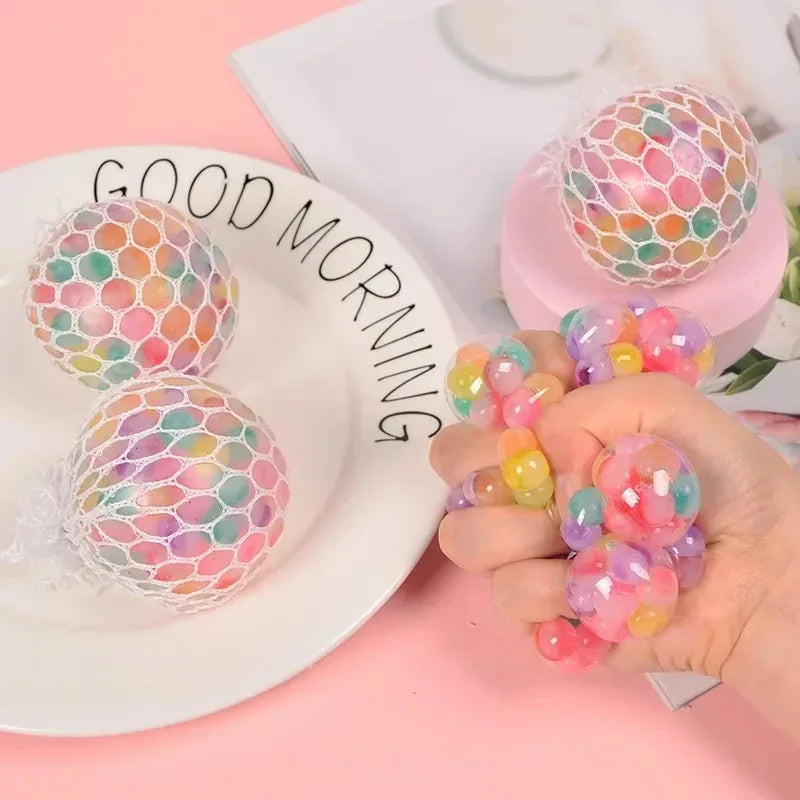 Rainbow Bead Stress Ball Squishy Balls Fidget for Adults Stress Relief Sensory Sticky alternate view