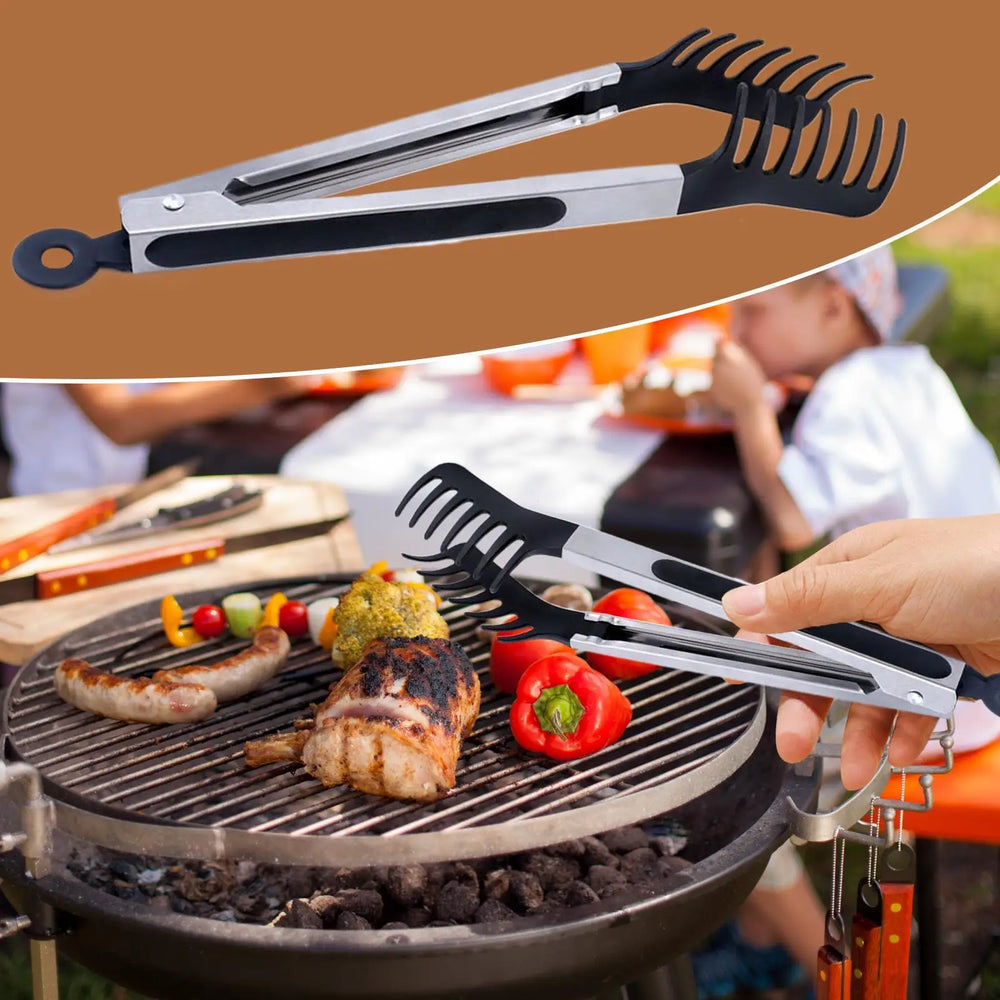 Silicone Food Tongs | Non Stick Cooking Serving Tongs for BBQ Salad and Pasta detail view