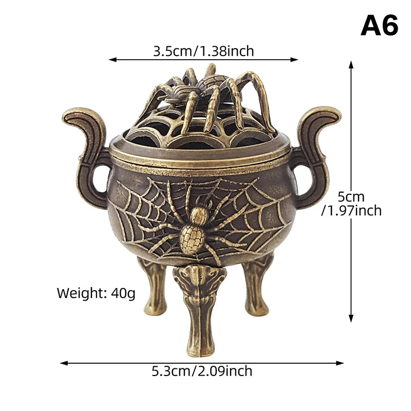 Alloy Lucky Incense Burner Bowl Incense Holder With Handle | Ancient Style Yoga Medit alternate view