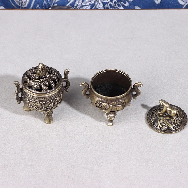 Alloy Lucky Incense Burner Bowl Incense Holder With Handle | Ancient Style Yoga Medit lifestyle view