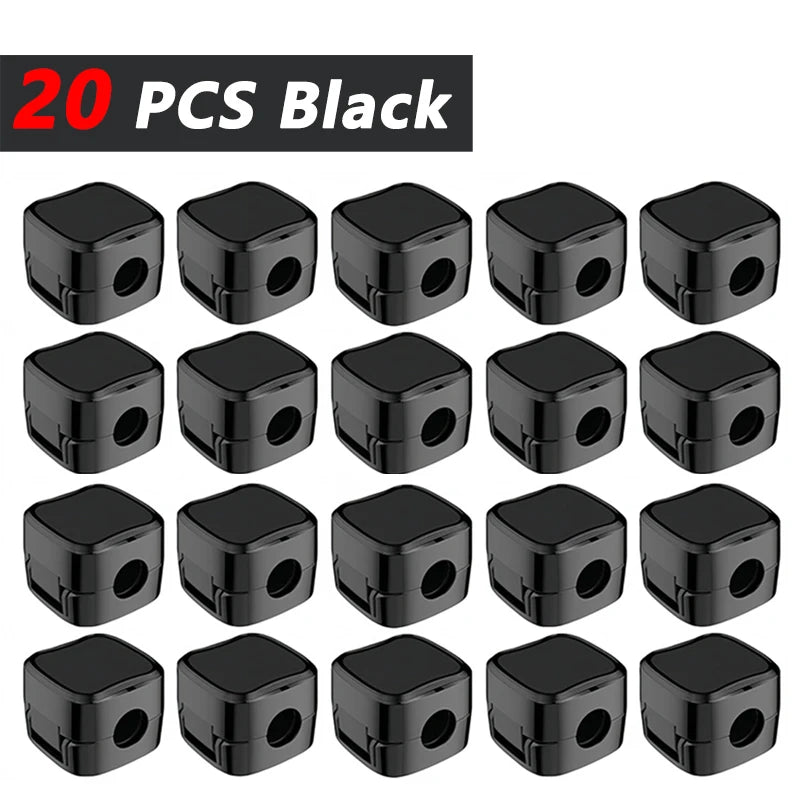 iLMH Non-magnetic Strong Cable Clips Adjustable Cord Holder, Adhesive Under Desk Mgmt close-up view