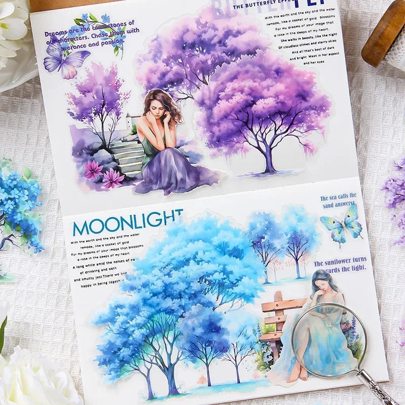 Mr. Paper, Colorful Tree Theme Stickers, Scrapbook Collage, Phone Case, Diary, Photo lifestyle view