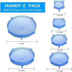6 Pcs Silicone Cover Stretch Lids for Kitchen Microwave Food Covers Bowl Caps Elastic Si detail view
