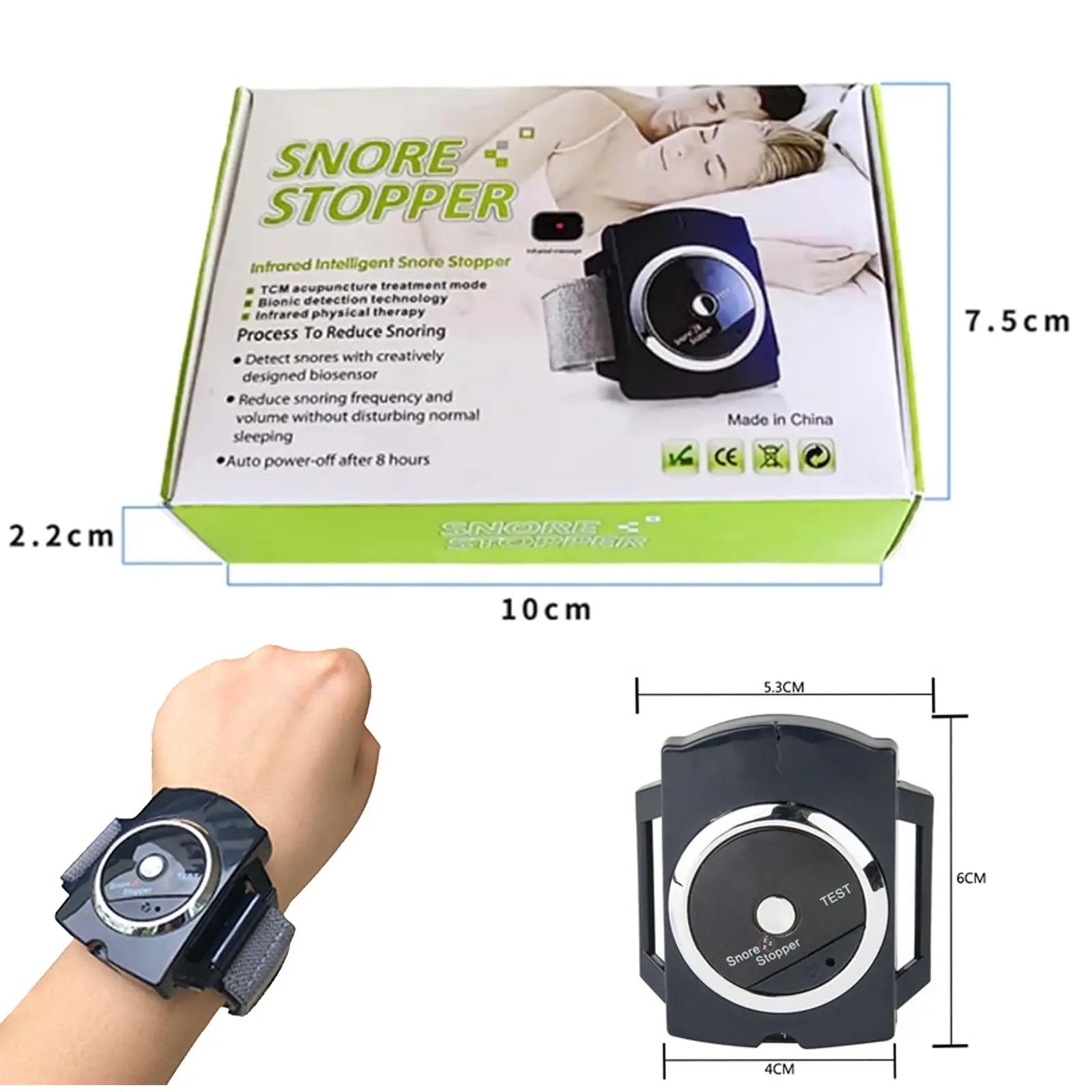Anti Snore Wristband | Smart Infrared Snoring Stopper for Better Sleep additional angle