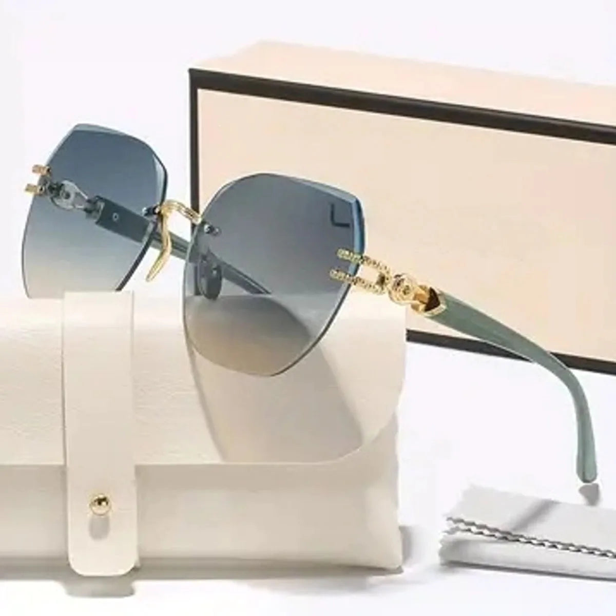 New Model Frameless Sunglasses - Best-selling Large Frame Trendy Street Photography Unframed Sunglasses