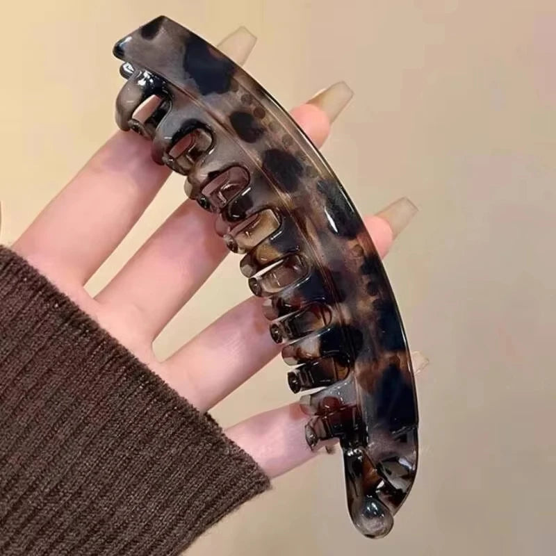 1/3pcs Tortoiseshell Banana Hair Clip Fish Shaped Hairpin For Women Hair Accessories alternate view