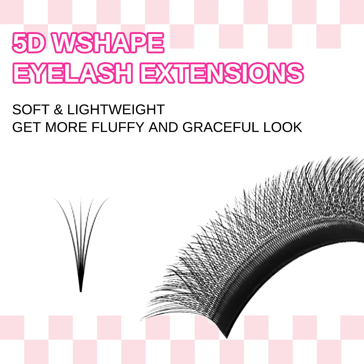 ARTSTAR W Shaped Premade Fan Eyelash Extensions | 3D 4D 5D 6D Volume Lashes close-up view