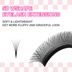 ARTSTAR W Shaped Premade Fan Eyelash Extensions | 3D 4D 5D 6D Volume Lashes close-up view