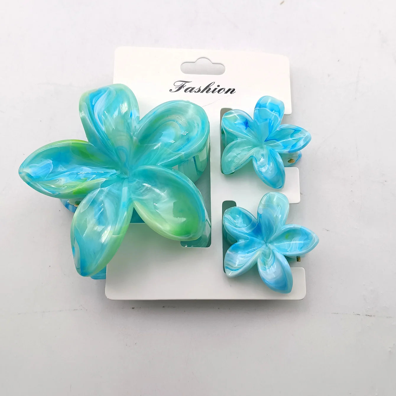 3/6/9/12PCS Hawaiian Gradient Flower Hair Claw Clip For Women Girl Fashion Plastic No alternate view