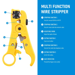Multi-Functional Coaxial Cable Stripping Pliers | Wire Stripper Tool for UTP/STP RG59 RG detail view