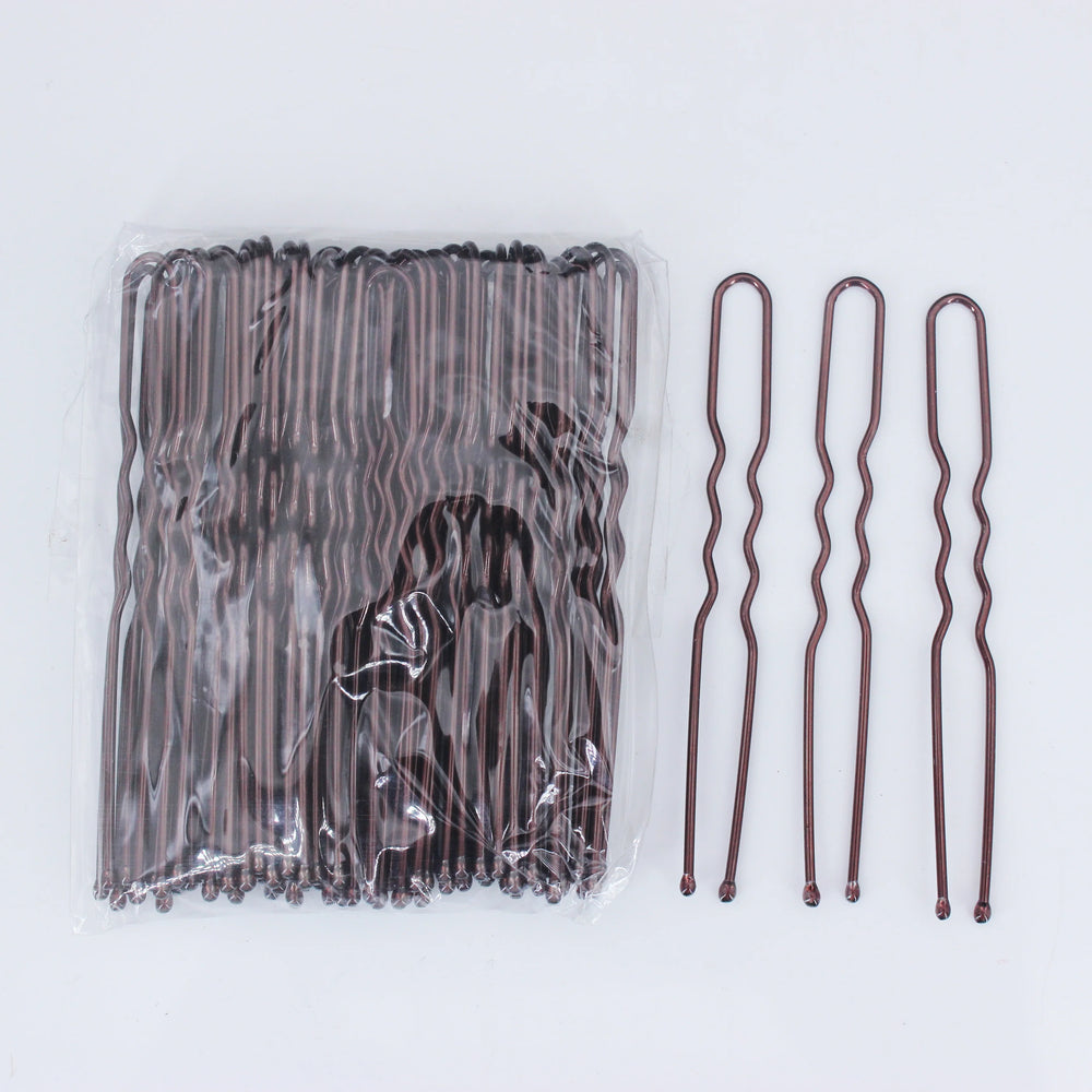 50pcs Silver Color Metal U Shaped Hair Clips Wedding Bridal Bobby Pins Alloy Waved additional angle