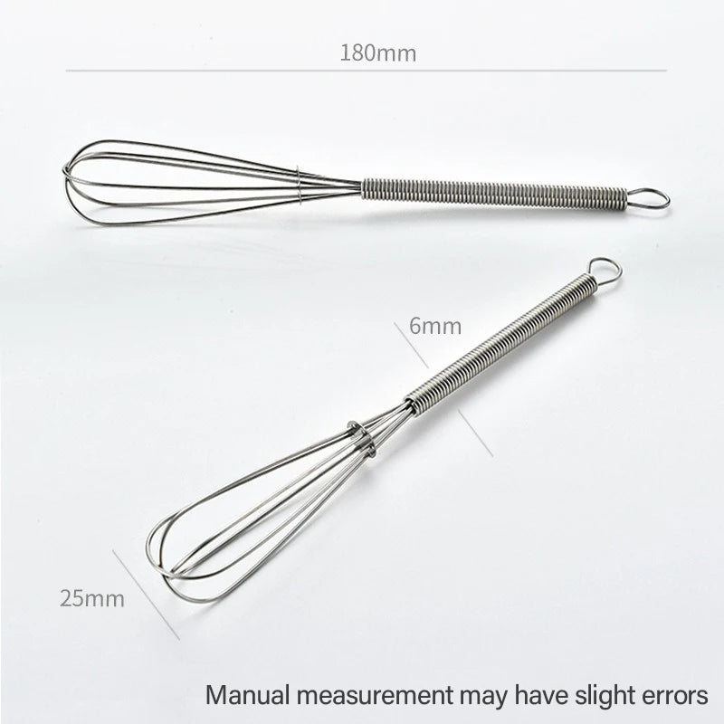 Mini Stainless Steel Balloon Whisk | 3-Wire Manual Egg Beater additional angle