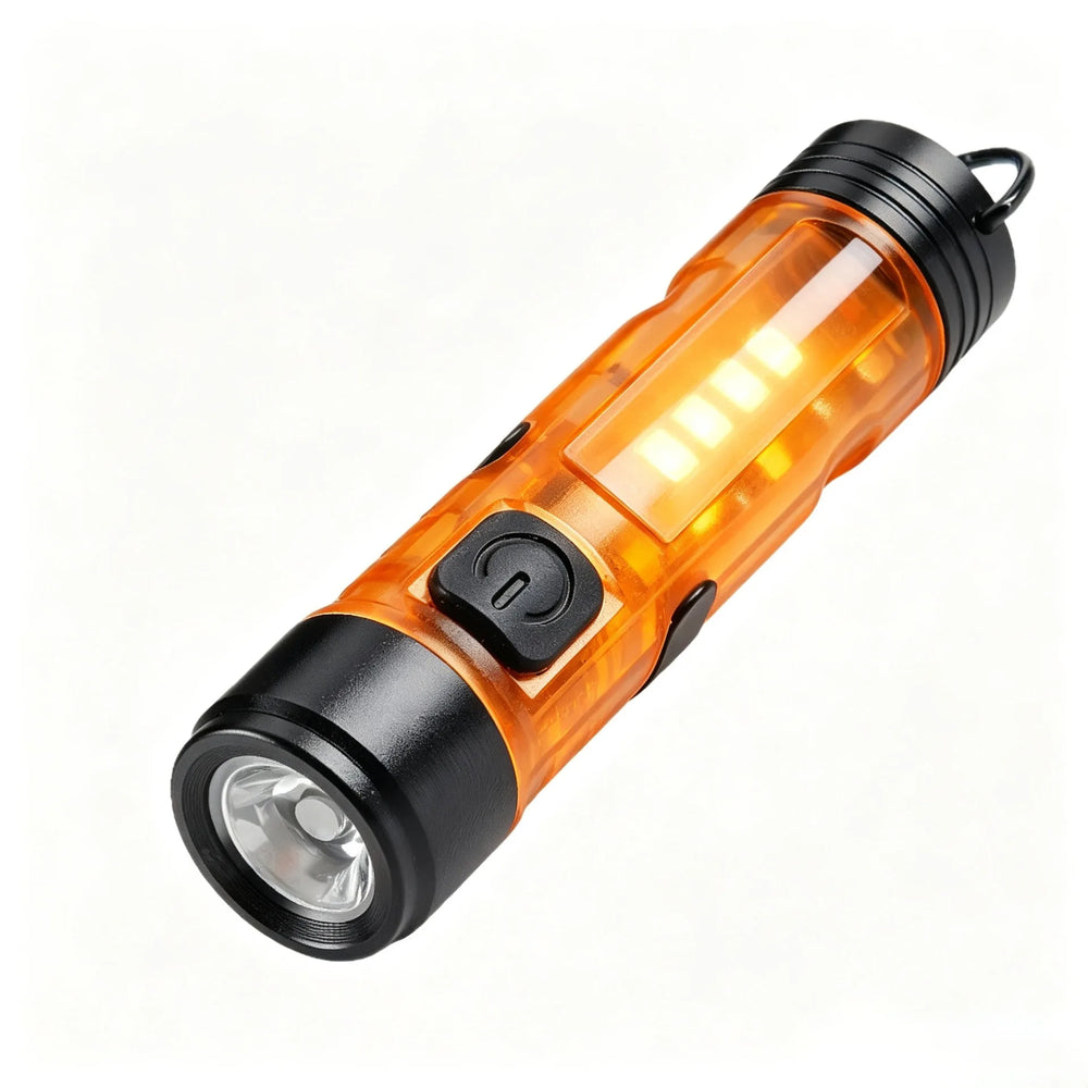 USB Rechargeable Mini Pocket LED Flashlight Torch Keychain Clip Light Long Endurance Eme detail view