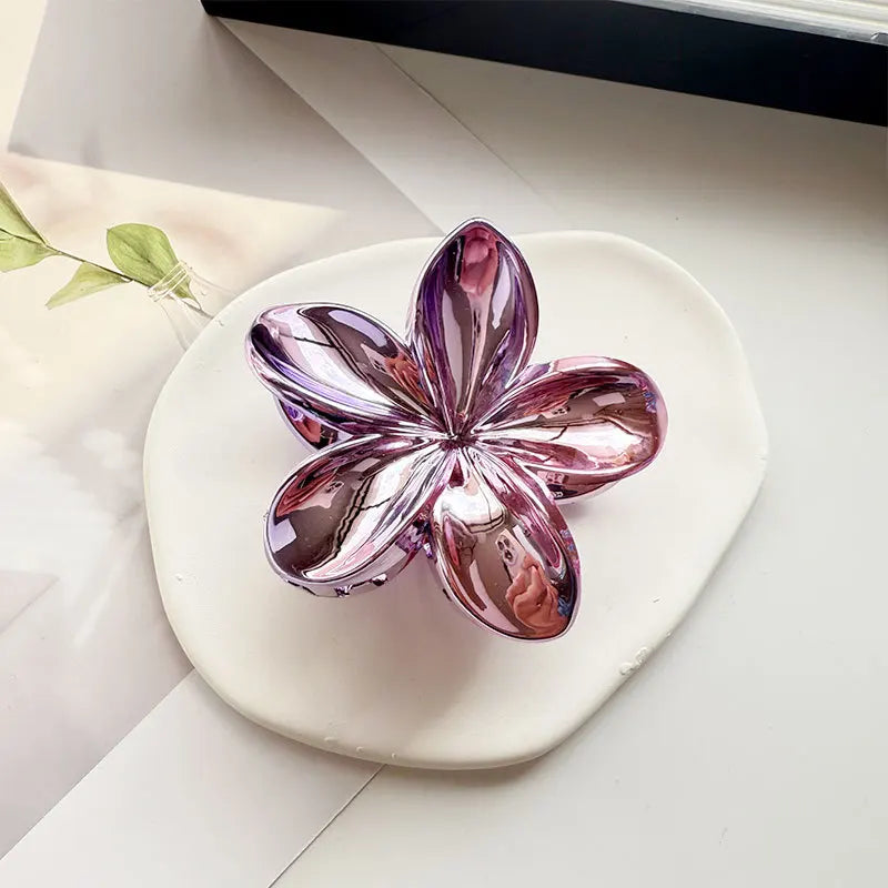 1/6/12pcs Sweet Gradient Colorful Flower Acrylic Hair Claw Clip Women Hairpin Summer alternate view