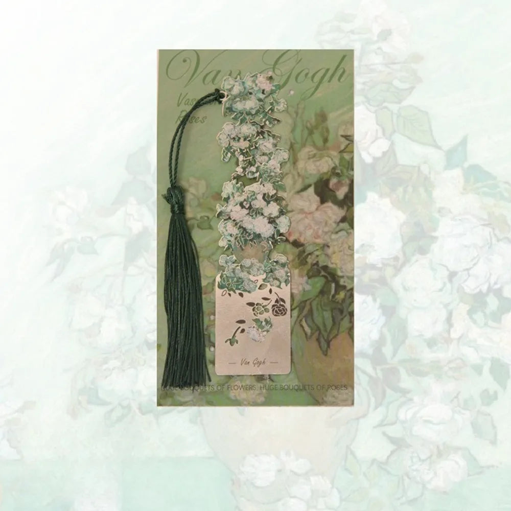 Floral Painting Hollow Metal Bookmark - Aesthetic Book Page Clip, Student Reading Mar lifestyle view