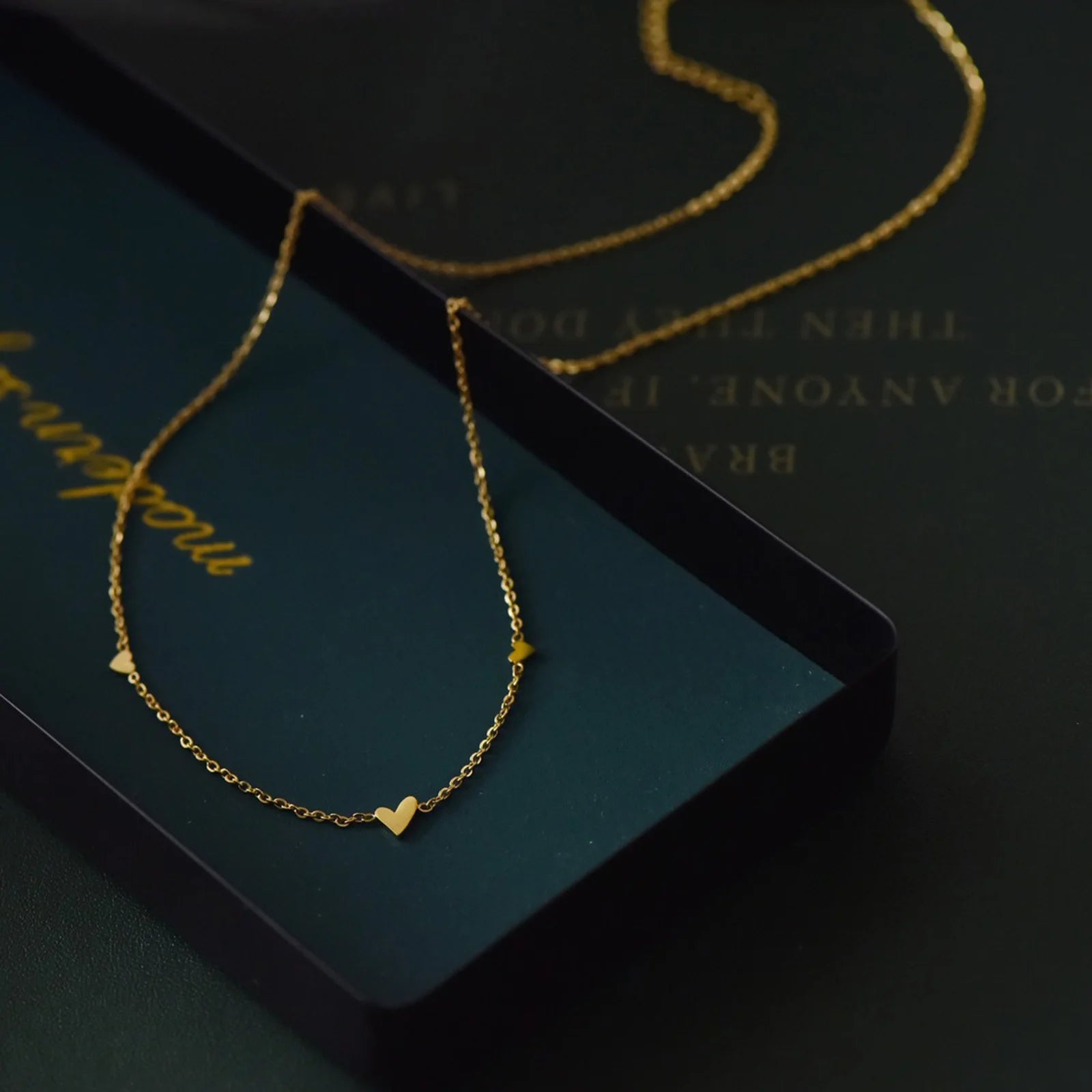 316L Stainless Steel Mini Heart Clavicle Chain Choker Necklace Women Chain Necklace Simp detail view