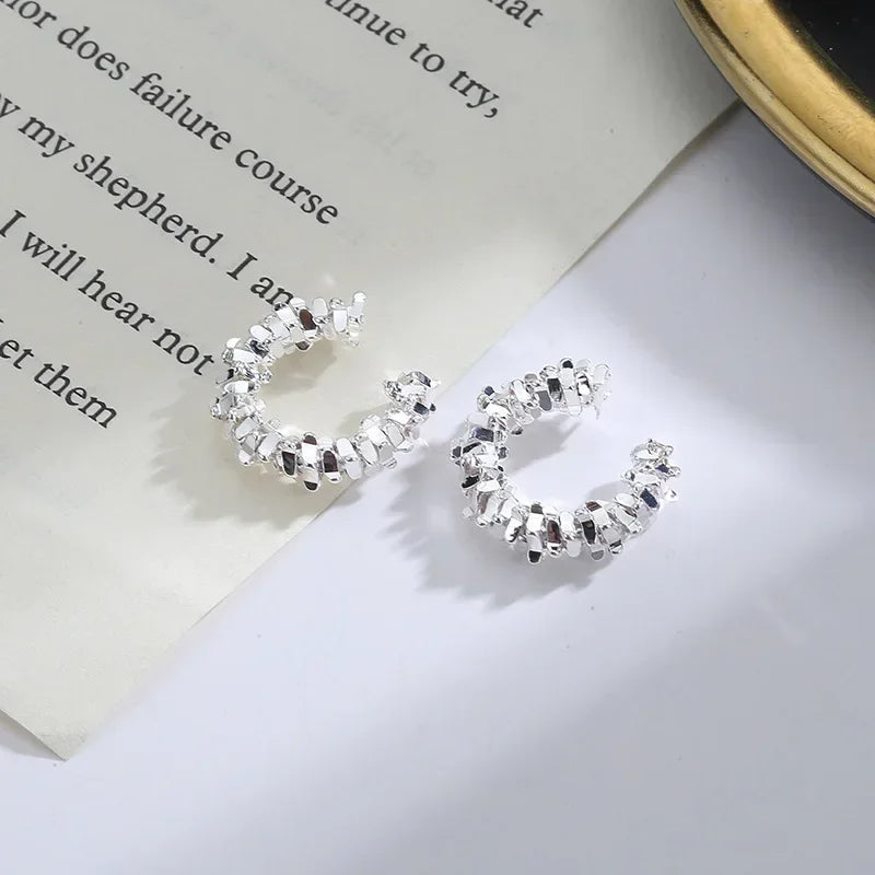 Hot 1 Pcs Irregular Star Clip Earrings For Women Fashion Simple No Piercing Ear Cuff Jew detail view