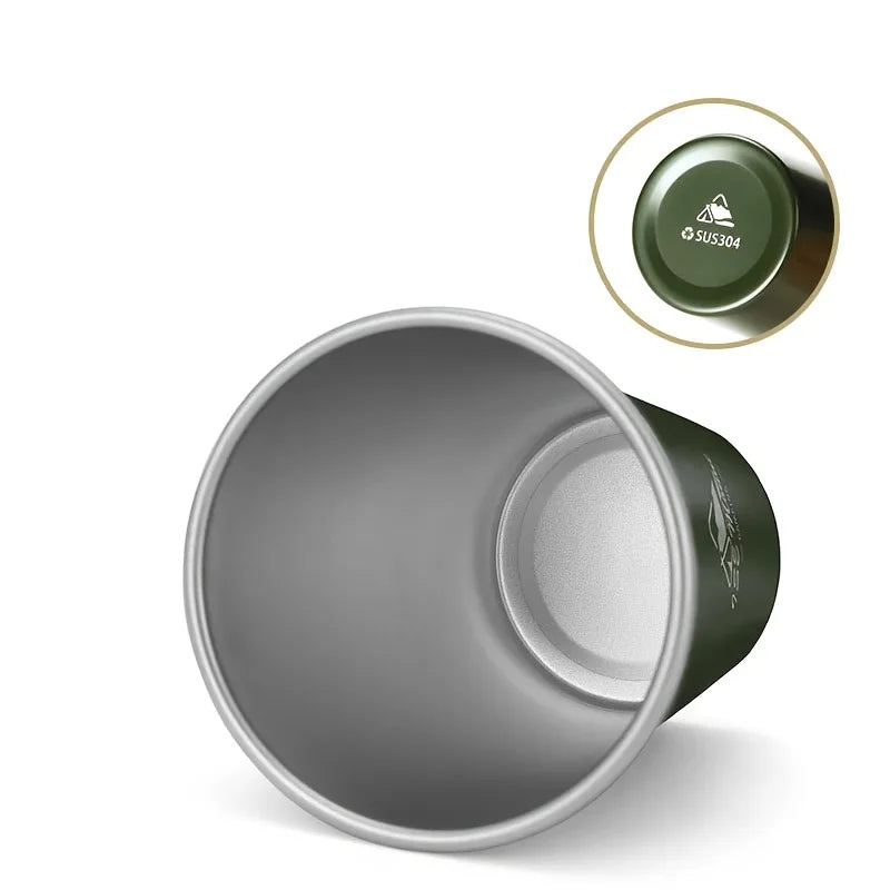 350ml Stainless Steel Beer Mug Outdoor Camping Beer Coffee Cup Milk Mug Hiking Picn additional angle