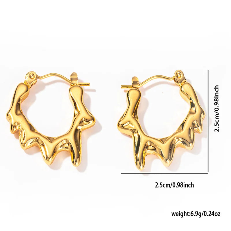 316L Stainless Steel Heart Hollow Irregular Earrings | Niche Drop Earrings for Women lifestyle view