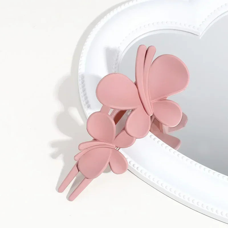 Butterfly Hairpin Solid Color Acrylic Hair Clips Claw Duckbill Ponytail Styling Headwear Women Hair Accessories Fashion Barrette