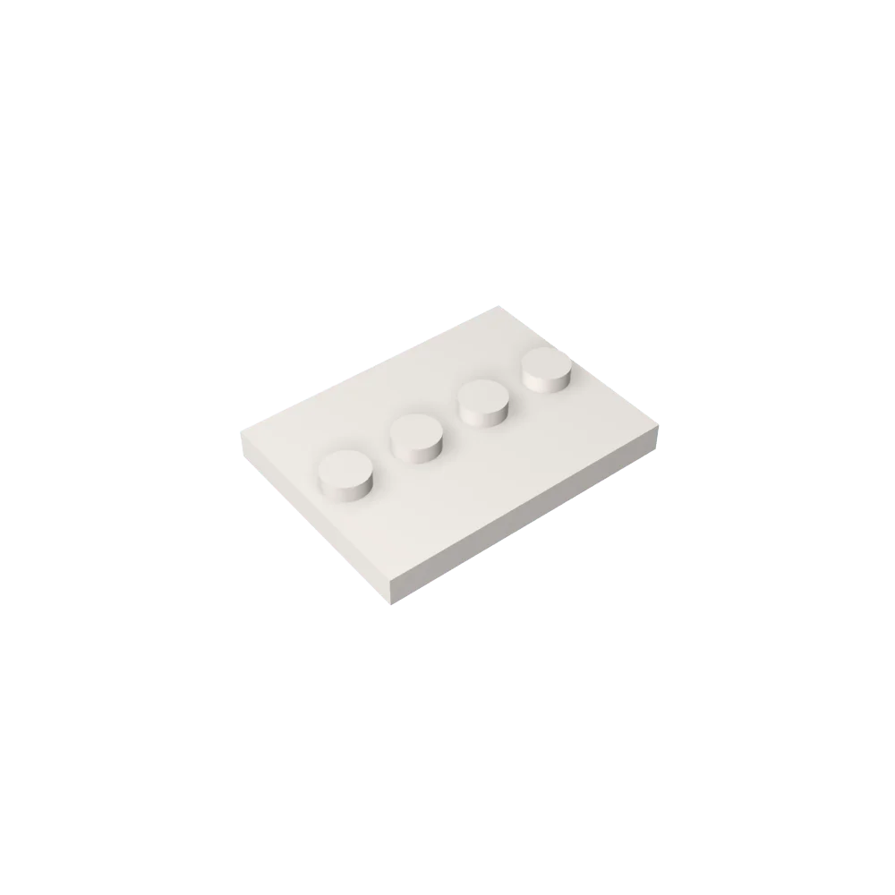 Gobricks GDS-980 Tile, Modified 3 x 4 with 4 Studs in Center | Compatible Building Blo close-up view