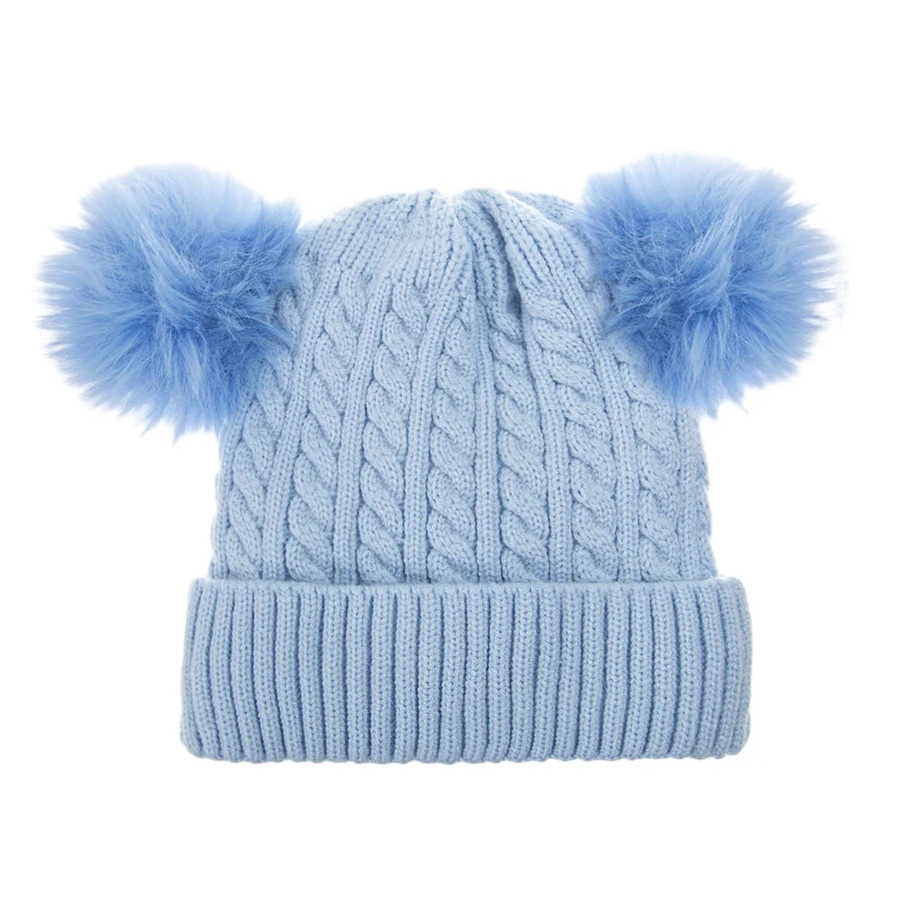 Baby Knotted Turban Hat | Warm Fleece Lined Beanie for Infants close-up view