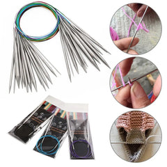 40/100cm Circular Knitting Needles Metal Needles Stainless Steel Crochet Hook DIY Crafts Weaving Nee