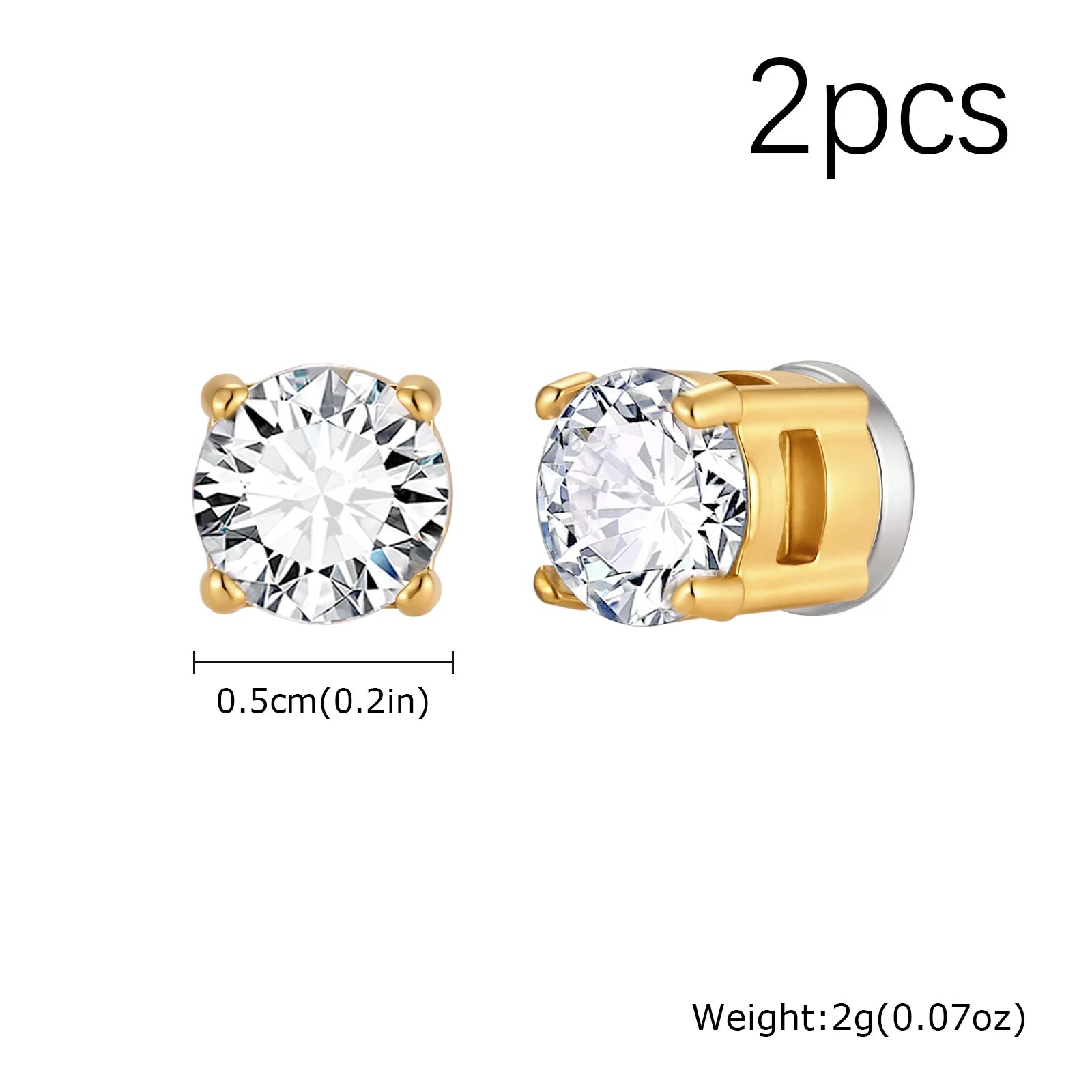 Hip-hop Zircon Magnetic Clip Earrings for Men Women,Anti Allergy Stainless Steel Non alternate view