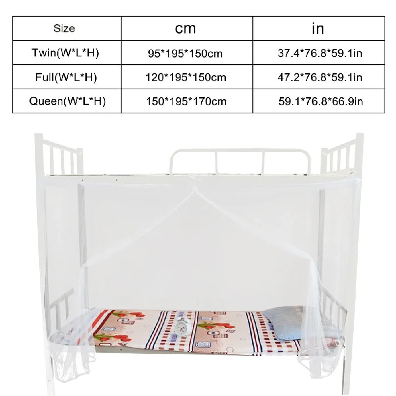 Queen Size Mosquito Net for Bed | 4 Corner Post Canopy Netting additional angle