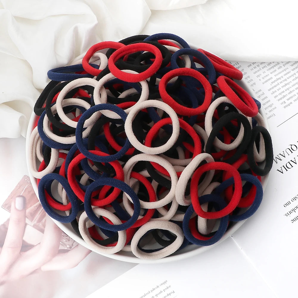 51 Colors Basic Elastic Hair Band for Girls 20/30/50PCS 4cm Simple Solid Color Headba alternate view