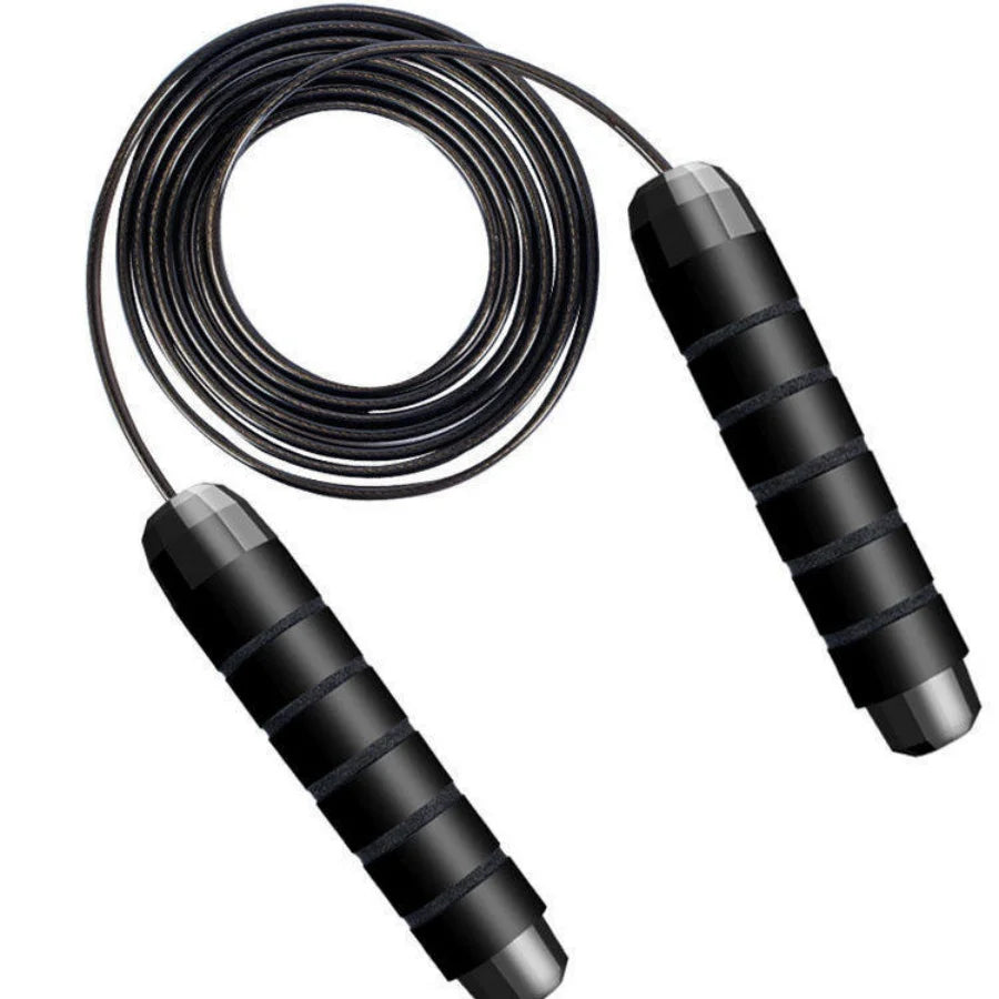 Black PVC Jump Rope with Patented Steel Wire | Fitness Cardio Training alternate view