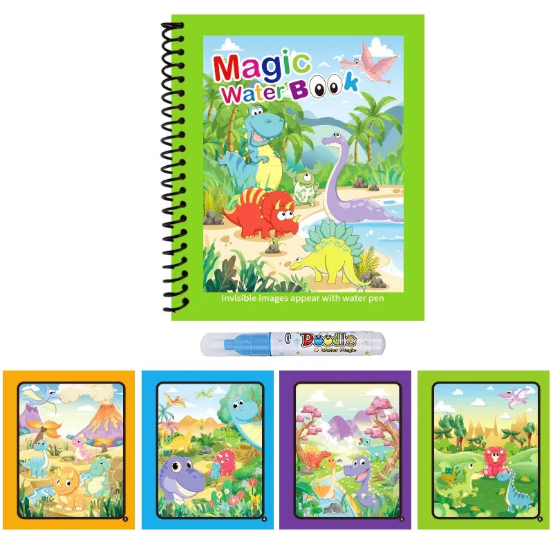 Cartoon Watercolor Painting Magic Book Kids Graffiti Coloring Water Picture Book Senso close-up view