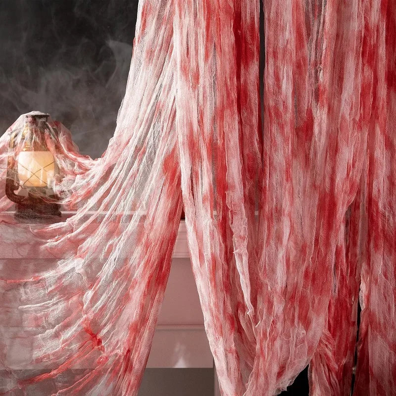 Creepy Gauze Cloth Window Table Door Net Spooky Fancy Dress Party Haunted House Wall lifestyle view