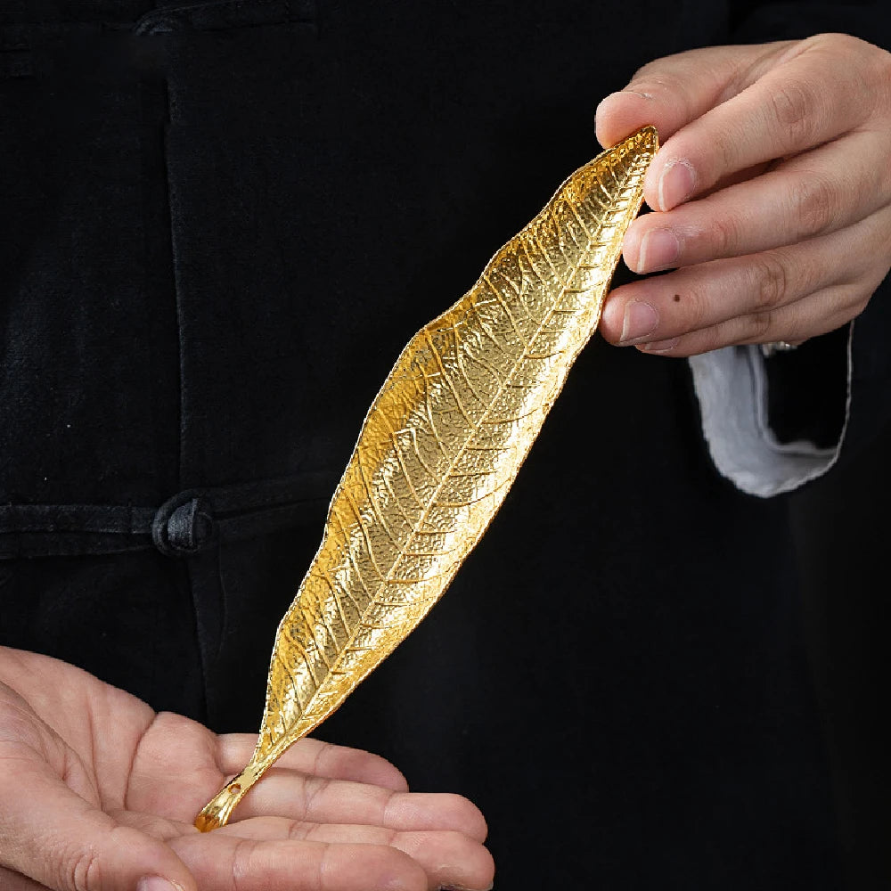 Leaf Incense Burner | Metal Ash Catcher for Meditation and Yoga close-up view