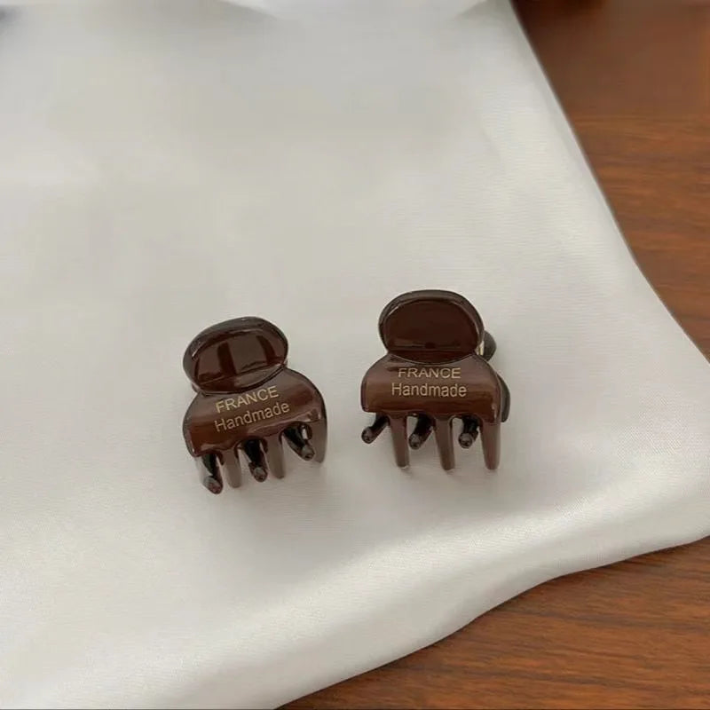 Mini 2cm Acetate Small Hair Claw Side Pins 2Pcs/Set Acetate Hair Crabs for Girls Cute Ha detail view