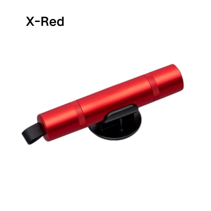 Car Safety Hammer Window Breaker Seat Belt Cutter close-up view