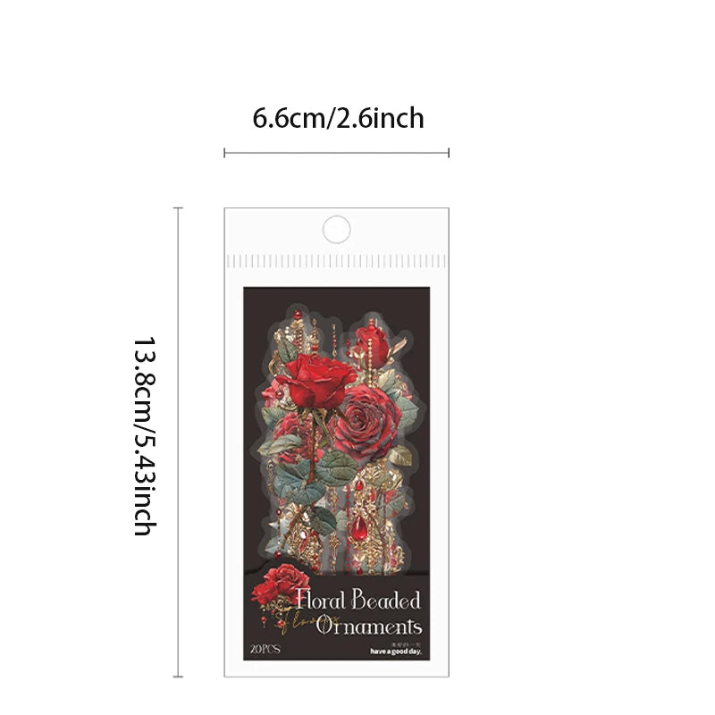 Mr. Paper 3-Pack Floral Bead Vintage PET Stickers | Creative Journaling and Scrapbo additional angle