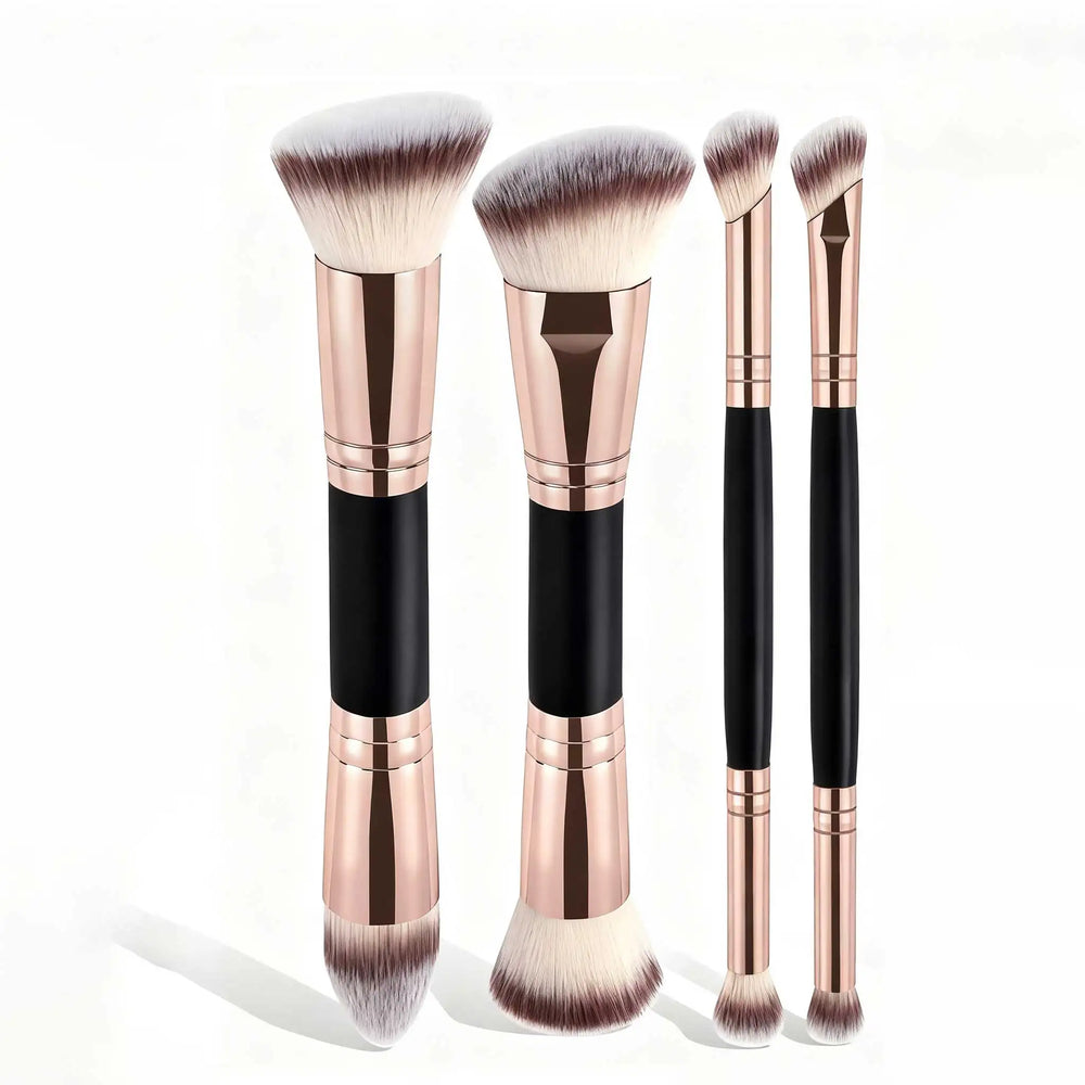4pcs Basic Makeup Brushes Set with Box | Dual-ended Travel Kit for Beginners detail view