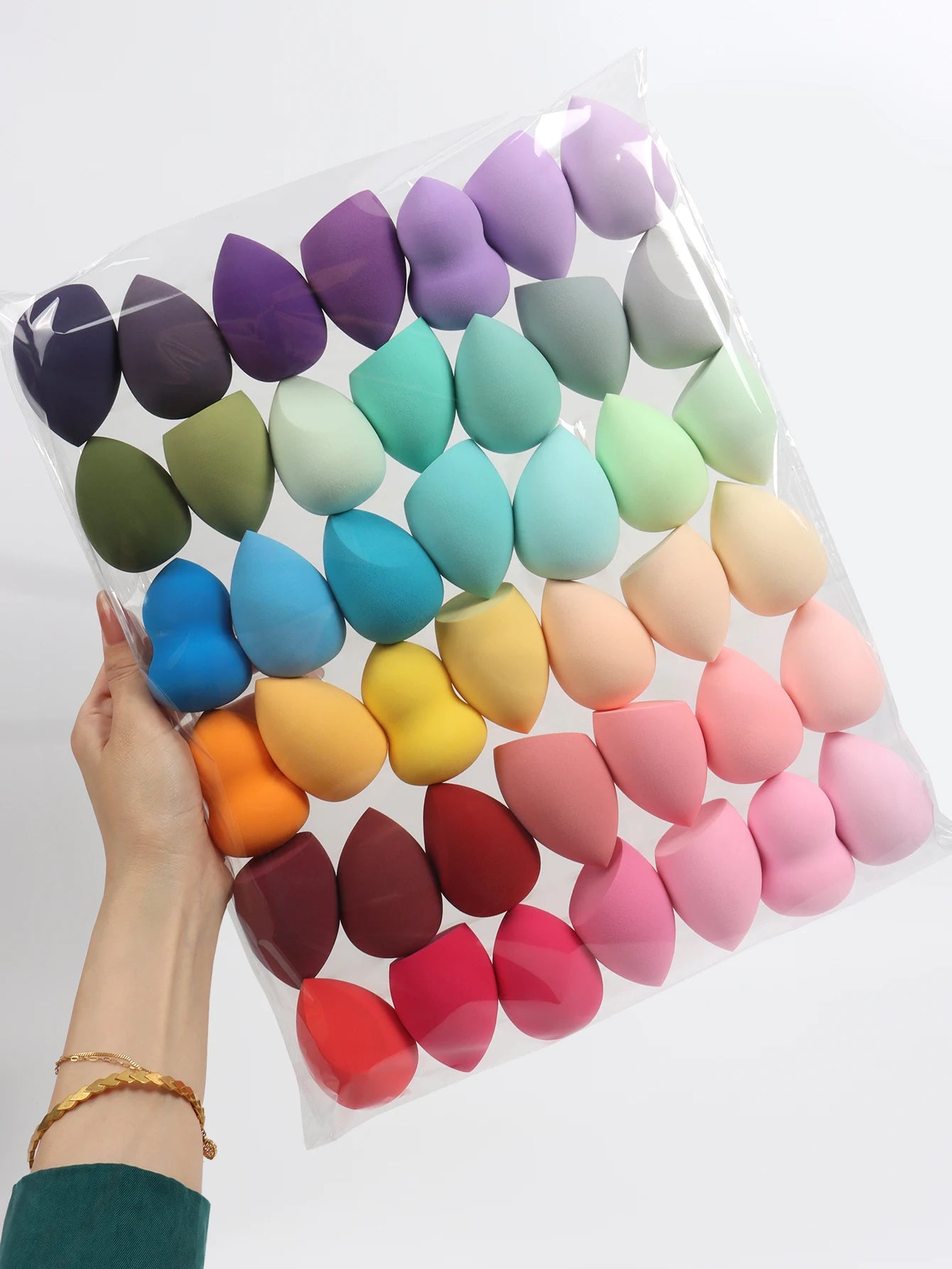 Make-Up Eggs 3-5-10-15-20-30-50 Pack, Color and Shape Random Foundation Beauty Sponge Blend, Liquid,