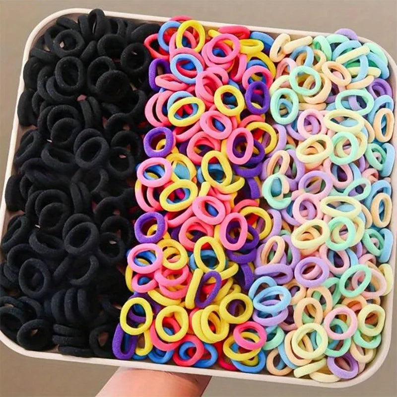 300 Packs of colorful Hair Ties, Durable and Non-Damaging to Hair. Perfect for Cute Girls Using Them for Everyday Ponytails.