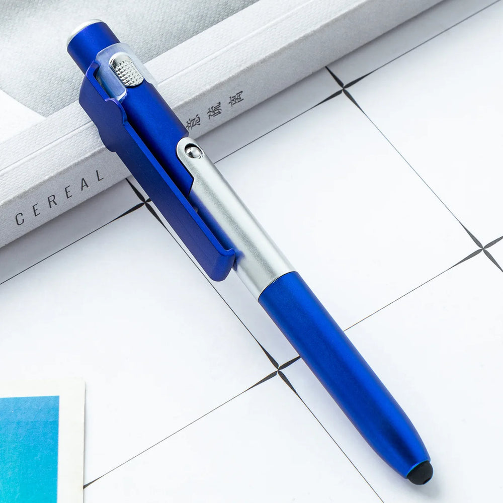 4 In 1 Multifunction Ballpoint Pen with LED Light Fold Phone Holder Night Read Writing P detail view