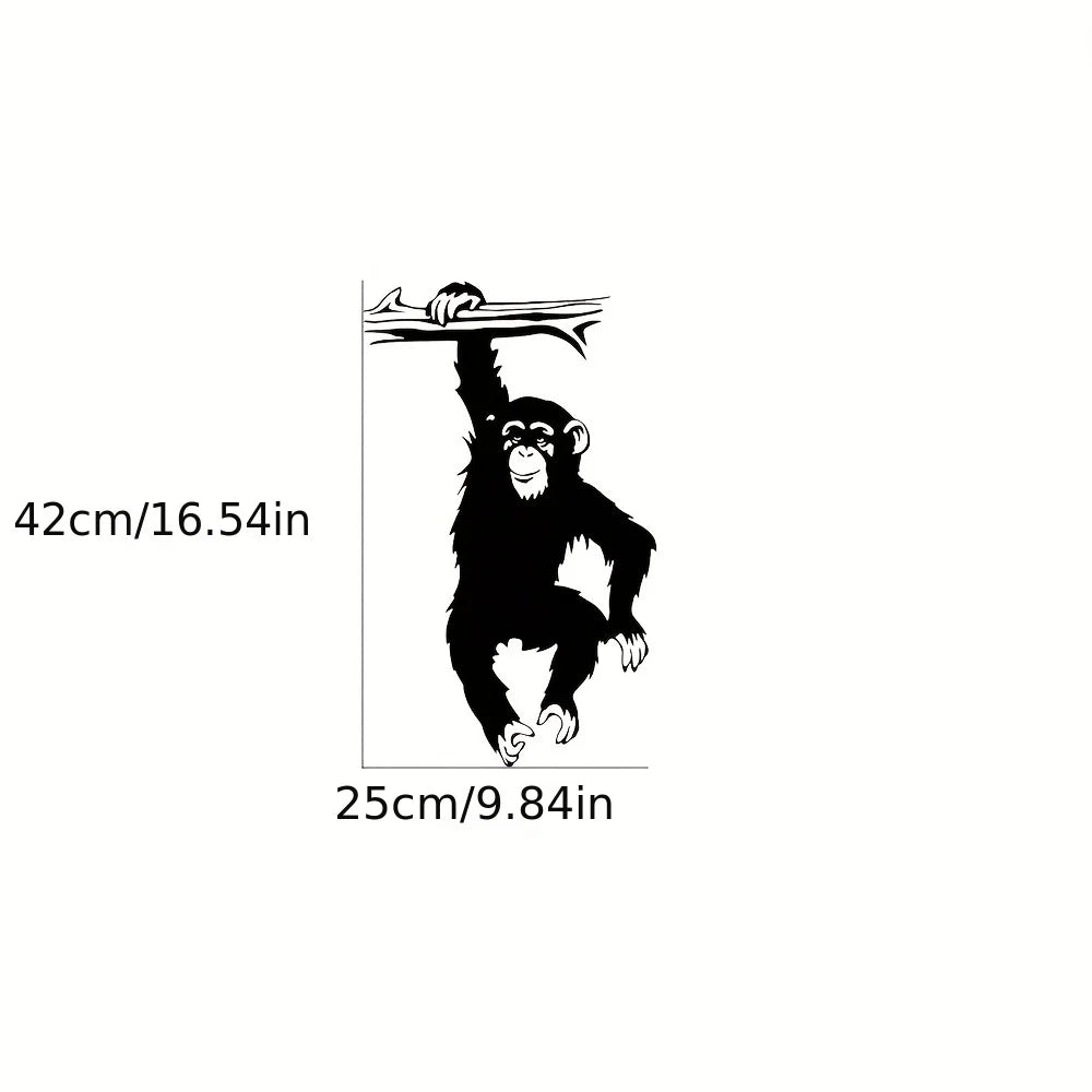 Large Funny Monkey Tree Wall Stickers | Cartoon Jungle Animal Vinyl Decal for Kids additional angle
