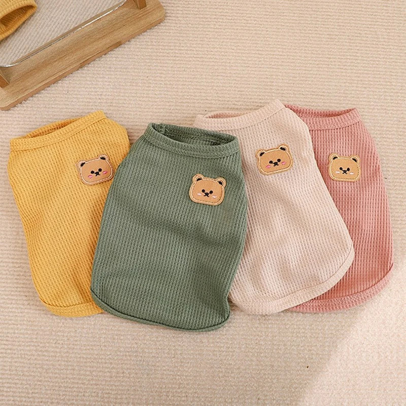Dog Vest Pet Cat Clothing Four Colors Of Polyester Fabric Breathable Sweat Resistant E close-up view