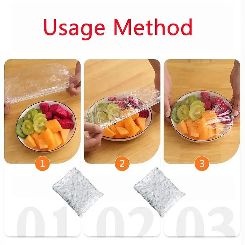 50 Pieces Disposable Food Cover Plastic Wrap Food Grade Fruit And Vegetable Plastic B lifestyle view