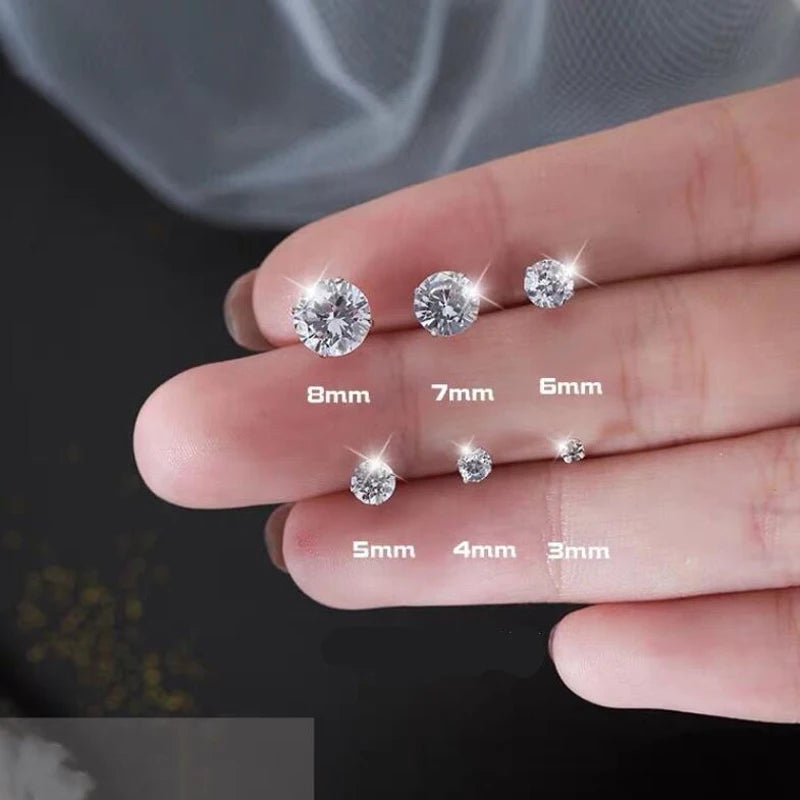 2 Carat 8.0mm D Color Moissanite Stud Earrings For Women Top Quality 100% 925 Sterl additional angle
